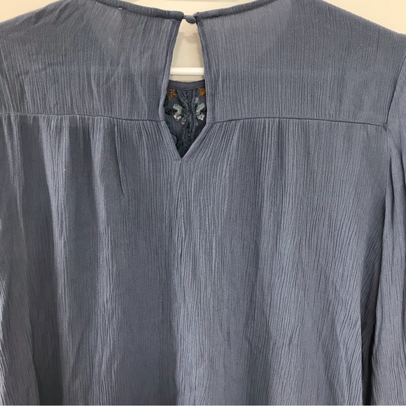 Harper Heritage Blue Embroidered Peasant Blouse - Picture 4 of 6